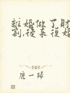 离婚做了财产分割,后来复婚