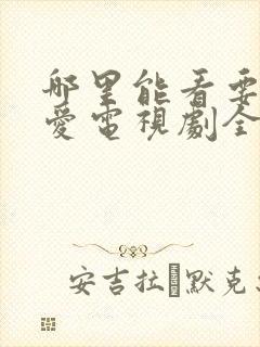 哪里能看要久久爱电视剧全集