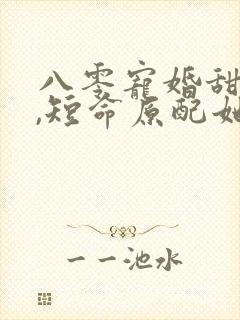 八零宠婚甜如蜜,短命原配她重生了