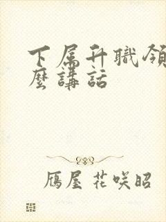 下属升职领导怎么讲话