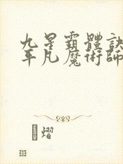 九星霸体诀小说平凡魔术师封面