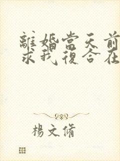 离婚当天前夫跪求我复合在线全文阅读