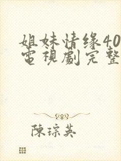 姐妹情缘40集电视剧完整版免费封面