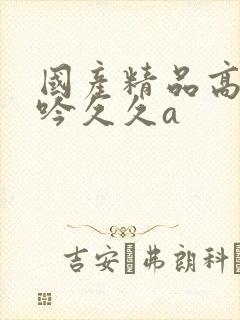 国产精品高潮呻吟久久a封面