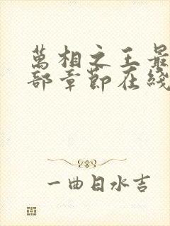 万相之王最新全部章节在线阅读免费
