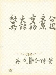 怒火重案公子性无能的原因