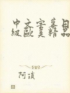 中文字幕日韩一级欧美精品封面