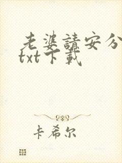 老婆请安分全文txt下载