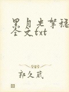黑月光拿稳小说全文txt