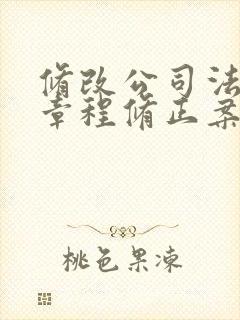 修改公司法人的章程修正案封面