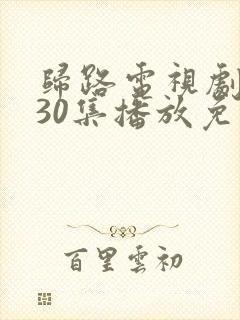 归路电视剧全集30集播放免费观看高清下载