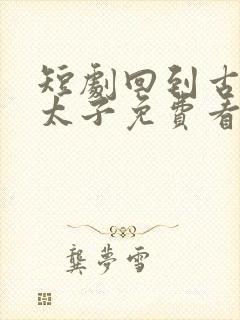 短剧回到古代当太子免费看全集