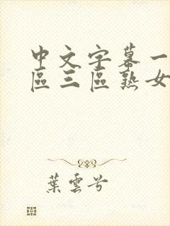 中文字幕一区二区三区熟女人妻