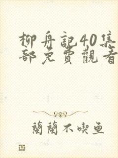 柳舟记40集全部免费观看封面