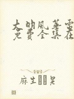 大明风华电视剧免费全集在线观看