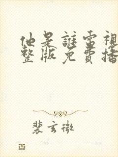 他是谁电视剧完整版免费播放高清封面