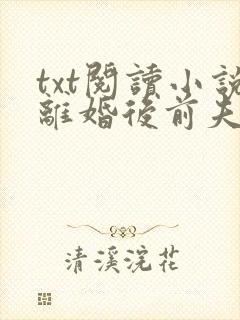 txt阅读小说离婚后前夫哭着求复婚