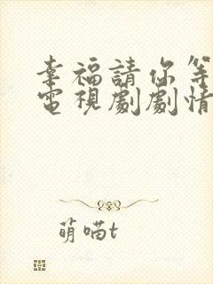 幸福请你等等我电视剧剧情介绍