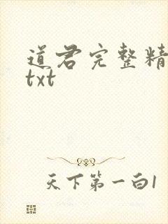 道君完整精校版txt
