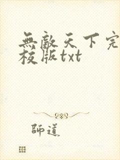 无敌天下完整精校版txt封面