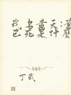 我名黄天:苍天已死是什么鬼?笔趣阁
