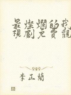 最灿烂的我们电视剧免费观看全集
