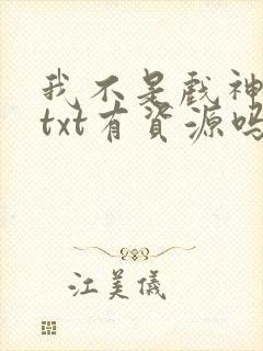 我不是戏神小说txt有资源吗?