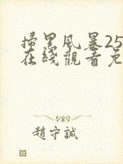 扫黑风暴25集在线观看免费完整版封面