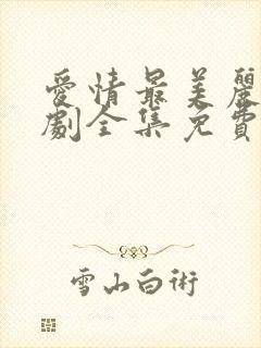 爱情最美丽电视剧全集免费观看封面
