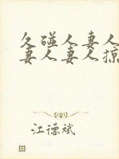 久碰人妻人妻人妻人妻人掠
