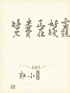 时光正好电视剧免费在线观看全集封面
