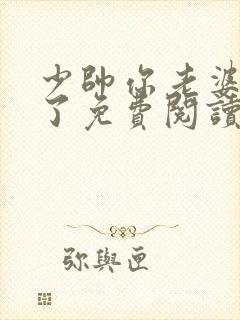 少帅你老婆又跑了免费阅读完整版封面