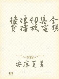 后浪40集全免费播放电视剧在线观看