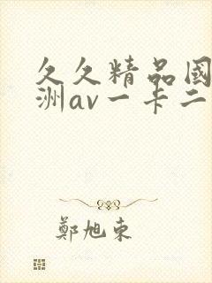 久久精品国产亚洲av一卡二卡封面