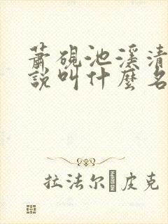 萧砚池溪清梦小说叫什么名字最新章