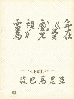 电视剧《年少有为》免费在线观看封面