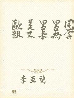 欧美男男同性又粗又长无套激情