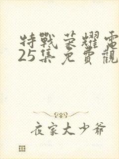 特战荣耀电视剧25集免费观看