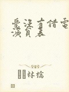 爱没有错电视剧演员表封面