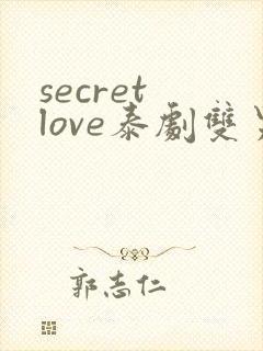 secret love泰剧双男主封面