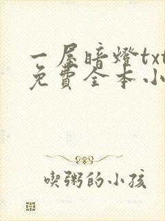 一屋暗灯txt免费全本小说电子书