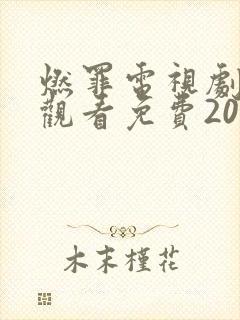 燃罪电视剧在线观看免费2025封面