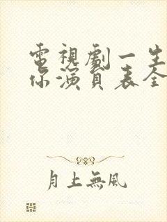 电视剧一生只爱你演员表全部封面