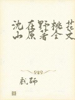 沈在野桃花映江山原著全文免费阅读大结局