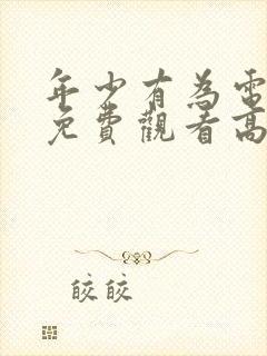 年少有为电视剧免费观看高清封面