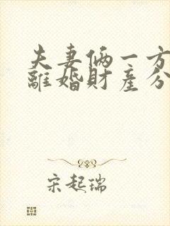 夫妻俩一方出轨离婚财产分割