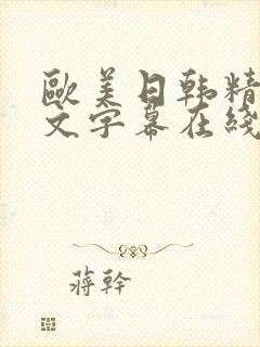 欧美日韩精品中文字幕在线视频