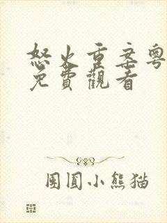 怒火重案粤语版免费观看