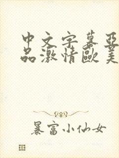 中文字幕亚洲精品激情欧美