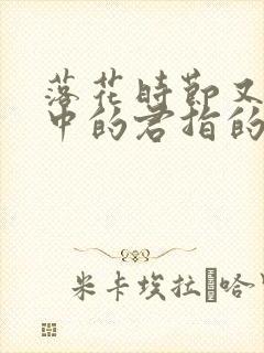 落花时节又逢君中的君指的是什么